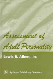 Cover of: Assessment of adult personality