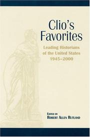 Cover of: Clio's favorites: leading historians of the United States, 1945-2000