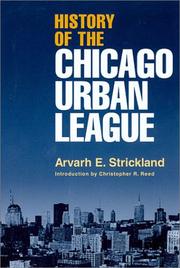 Cover of: History of the Chicago Urban League