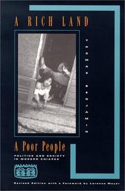 Cover of: A rich land, a poor people by Thomas Benjamin, Thomas Benjamin