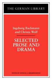 Cover of: Selected prose and drama