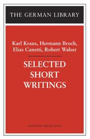 Cover of: Selected Short Writings (German Library)