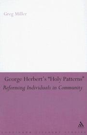 Cover of: George Herberts Holy Patterns | Greg Miller