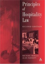 Cover of: Principles of Hospitality Law by Mike Boella, Alan Pannett