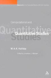 Cover of: Computational and quantitative studies by Michael Halliday