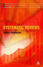 Cover of: Systematic reviews by Carole Torgerson