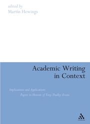 Cover of: Academic Writing in Context: Implications And Applications | Martin Hewings