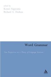 Cover of: Word Grammar: New Perspectives on a Theory of Language Structure