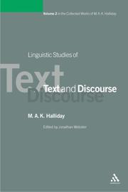 Cover of: Linguistic Studies of Text And Discourse (Collected Works of M. a. K. Halliday)