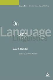 Cover of: On Language And Linguistics (Collected Works of M.a.K. Halliday) by Michael Halliday