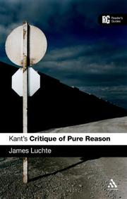 Cover of: Kant's 'critique of Pure Reason: A Reader's Guide (Reader's Guides)