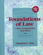 Cover of: Foundations of law by Ransford Comstock Pyle, Ransford Comstock Pyle