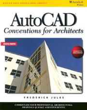 Cover of: AutoCAD conventions for architects