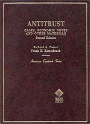 Cover of: Antitrust cases, economic notes, and other materials