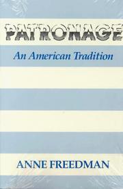 Cover of: Patronage: an American tradition