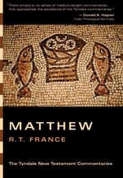 Cover of: The Gospel According to Matthew: An Introduction and Commentary (Tyndale New Testament Commentaries)