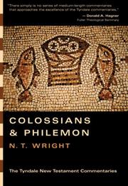 Cover of: The Epistles of Paul to the Colossians and Philemon (Tyndale New Testament Commentaries)