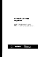 Cover of: Costs of asbestos litigation