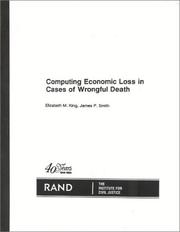 Cover of: Computing Economic Loss in Cases of Wrongful Death