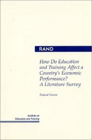 Cover of: How do education and training affect a country's economic performance? by Sturm, Roland