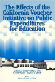 Cover of: The Effects of the California voucher initiative on public expenditures for education