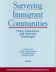 Cover of: Surveying immigrant communities: policy imperatives and technical challenges
