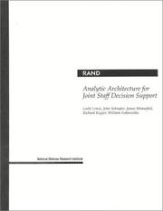 Cover of: Analytic architecture for Joint Staff decision support