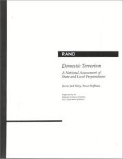 Cover of: Domestic terrorism: a national assessment of state and local preparedness