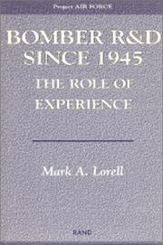 Cover of: Bomber R & D since 1945: the role of experience