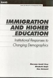Cover of: Immigration and higher education: institutional responses to changing demographics