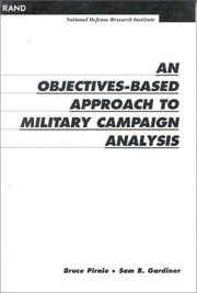 Cover of: An objectives-based approach to military campaign analysis by Bruce Pirnie