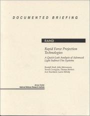 Cover of: Rapid force projection technologies: a quick-look analysis of advanced light indirect fire systems