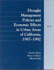 Cover of: Drought management policies and economic effects on urban areas of California, 1987-1992