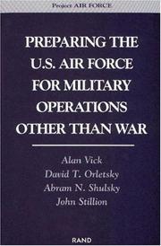 Cover of: Preparing the U.S. Air Force for military operations other than war