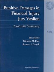 Cover of: Punitive damages in financial injury jury verdicts: executive summary