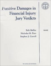 Cover of: Punitive damages in financial injury jury verdicts by Erik Moller