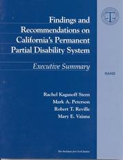 Cover of: Findings and recommendations on California's permanent partial disability system by Rachel Kaganoff Stern ... [et al.].