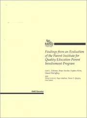 Cover of: Findings from an evaluation of the Parent Institute for Quality Education parent involvement program