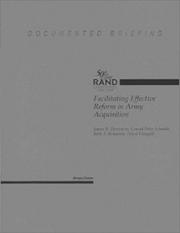 Cover of: Facilitating effective reform in Army acquisition
