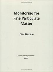 Cover of: Monitoring for fine particulate matter