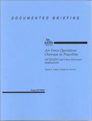 Cover of: Air Force operations overseas in peacetime: OPTEMPO and force structure implications