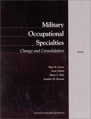Cover of: Military occupations specialties: change and consolidation