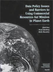 Cover of: Data policy issues and barriers to using commercial resources for Mission to Planet Earth