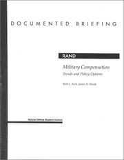 Cover of: Military compensation: trends and policy options