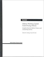 Cover of: Defense Working Capital Fund Pricing Policies by Edward G. Keating