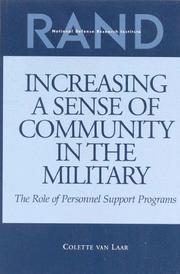 Cover of: Increasing a Sense of Community in the Military: The role of Personnel Support Programs