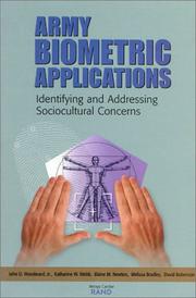 Cover of: Army Biometric Applications: Identifying and Addressing Sociocultural Concerns