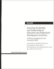 Cover of Ensuring the Quality and Productivity of Education and Professional Development Activities