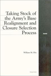 Cover of: Taking Stock of the Army's Base Realignment and Closure Selection Process