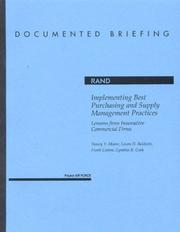 Cover of: Implementing Best Purchasing and Supply Management Practices: Lessons from Innovative Commercial Firms
